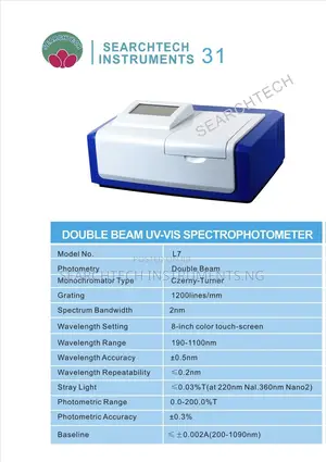 Double Beam Spectrophotometer L7
