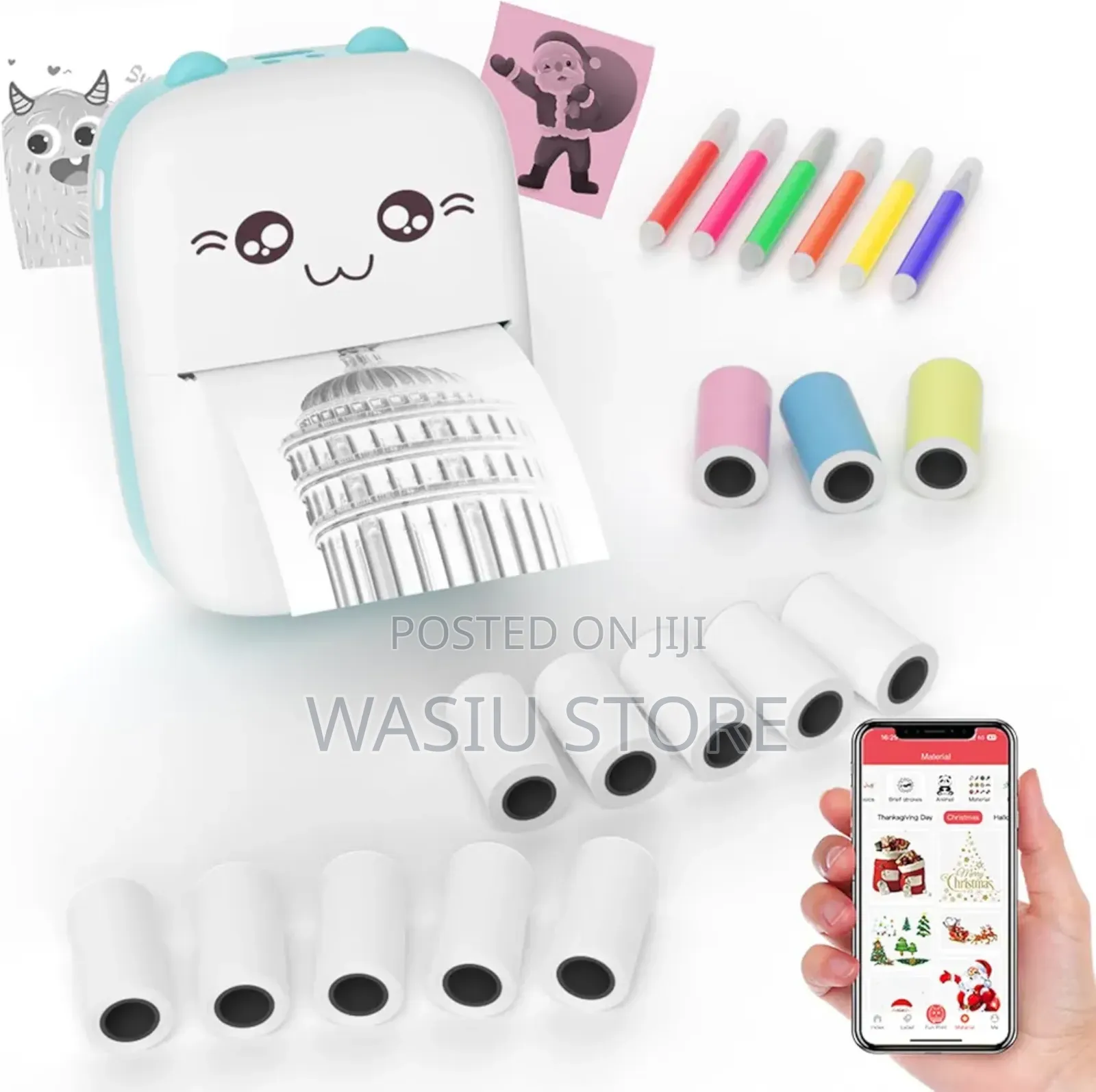 Bluetooth Portable Printer With 13 Rolls Thermal Paper