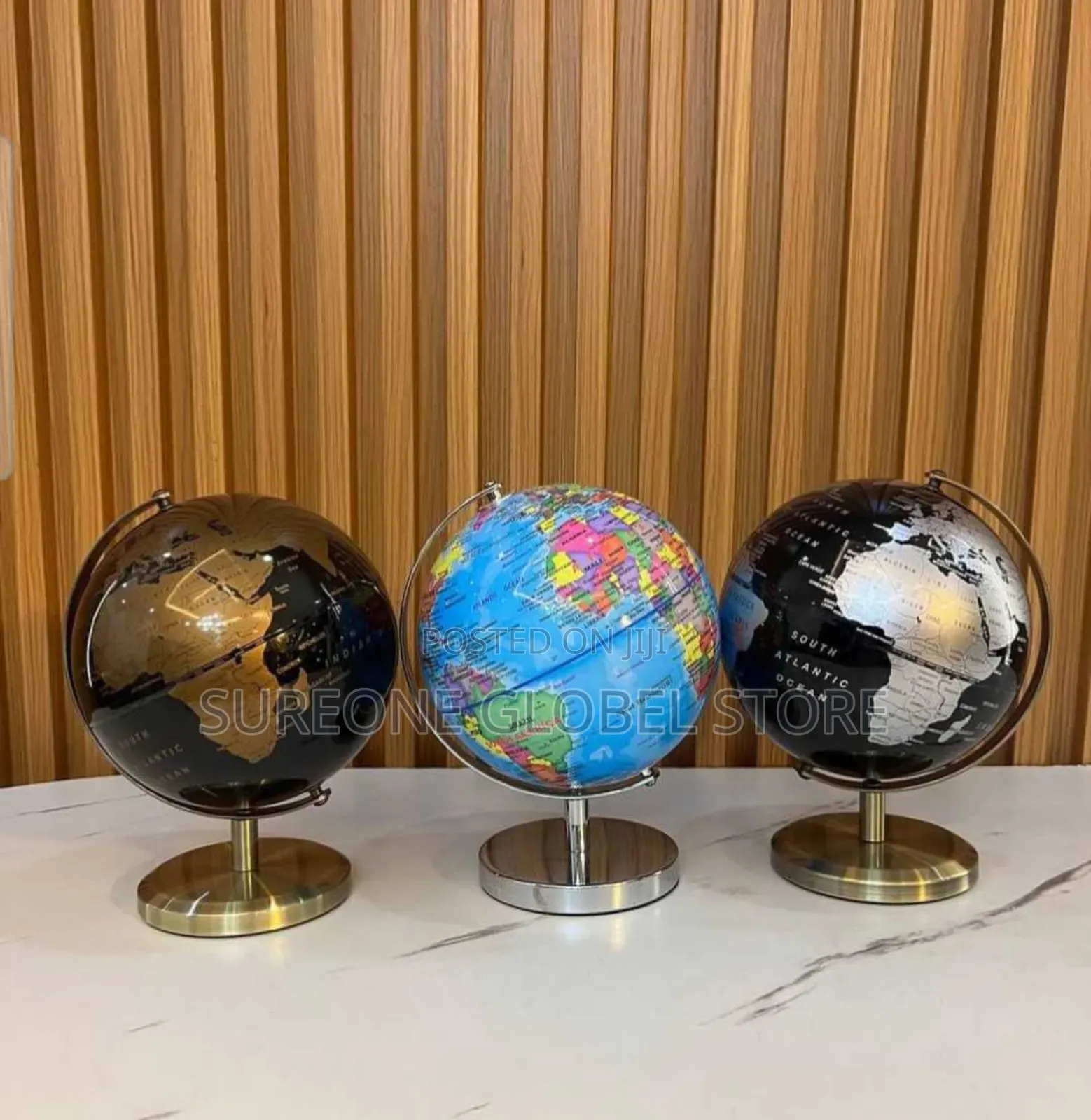 Three Illuminated Globes