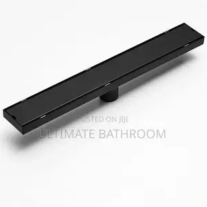Black Tiles Design Bathroom Floor Drain