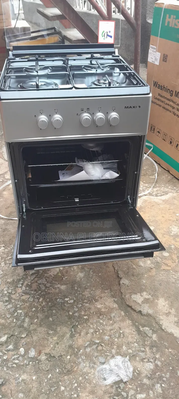 Brand New Maxi(60×60)4-Borner All Gas Standing Cooker>Silver