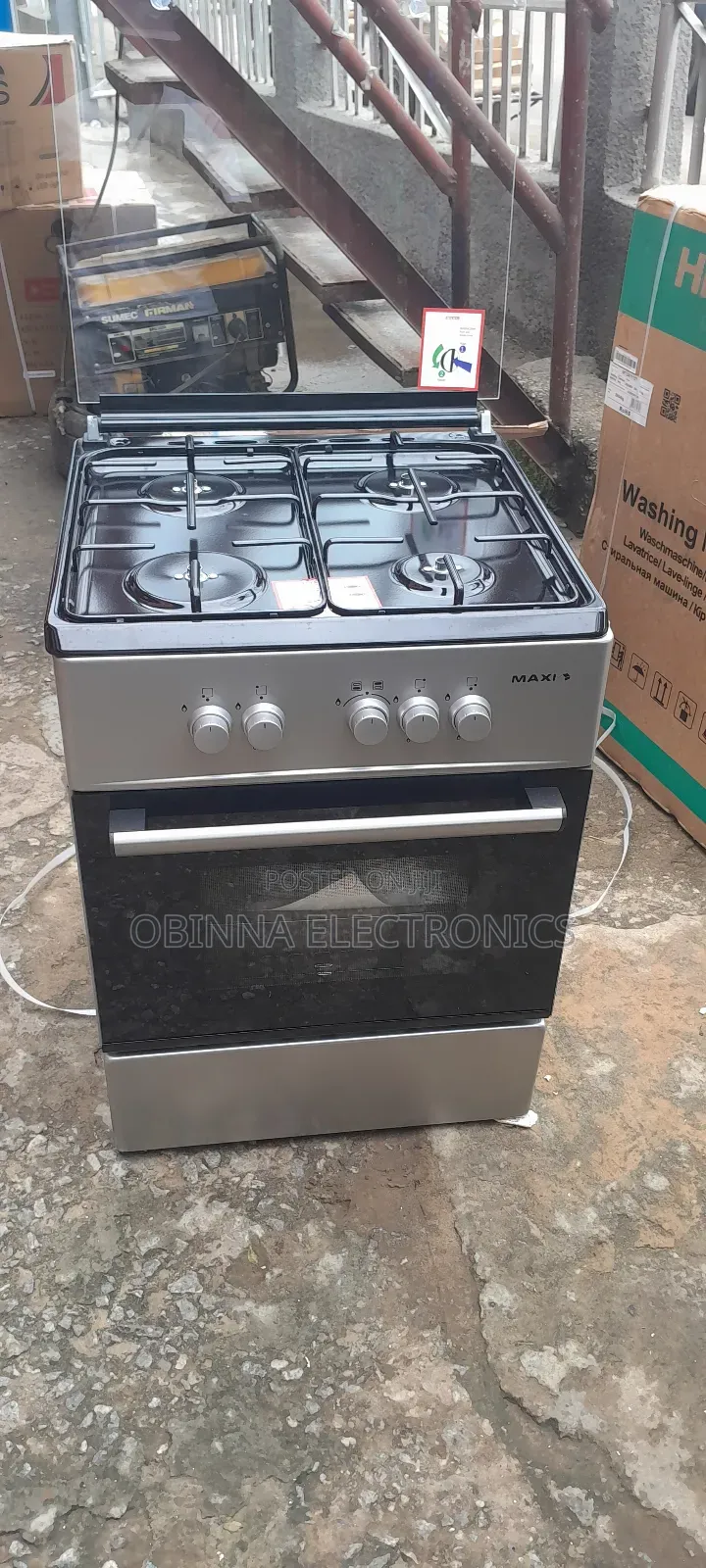 Brand New Maxi(60×60)4-Borner All Gas Standing Cooker>Silver