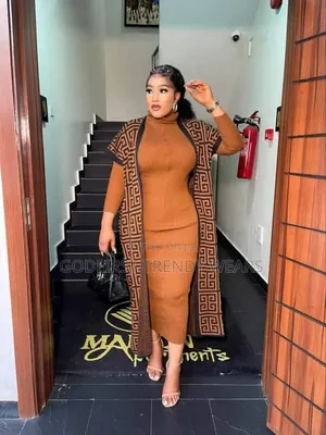 Classic Long BODYCON Dress With Long Jacket