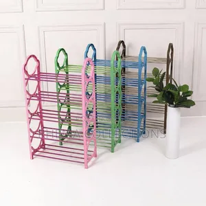 Mini 5 Step Durable Plastic/Steel Rod Shoe Rack