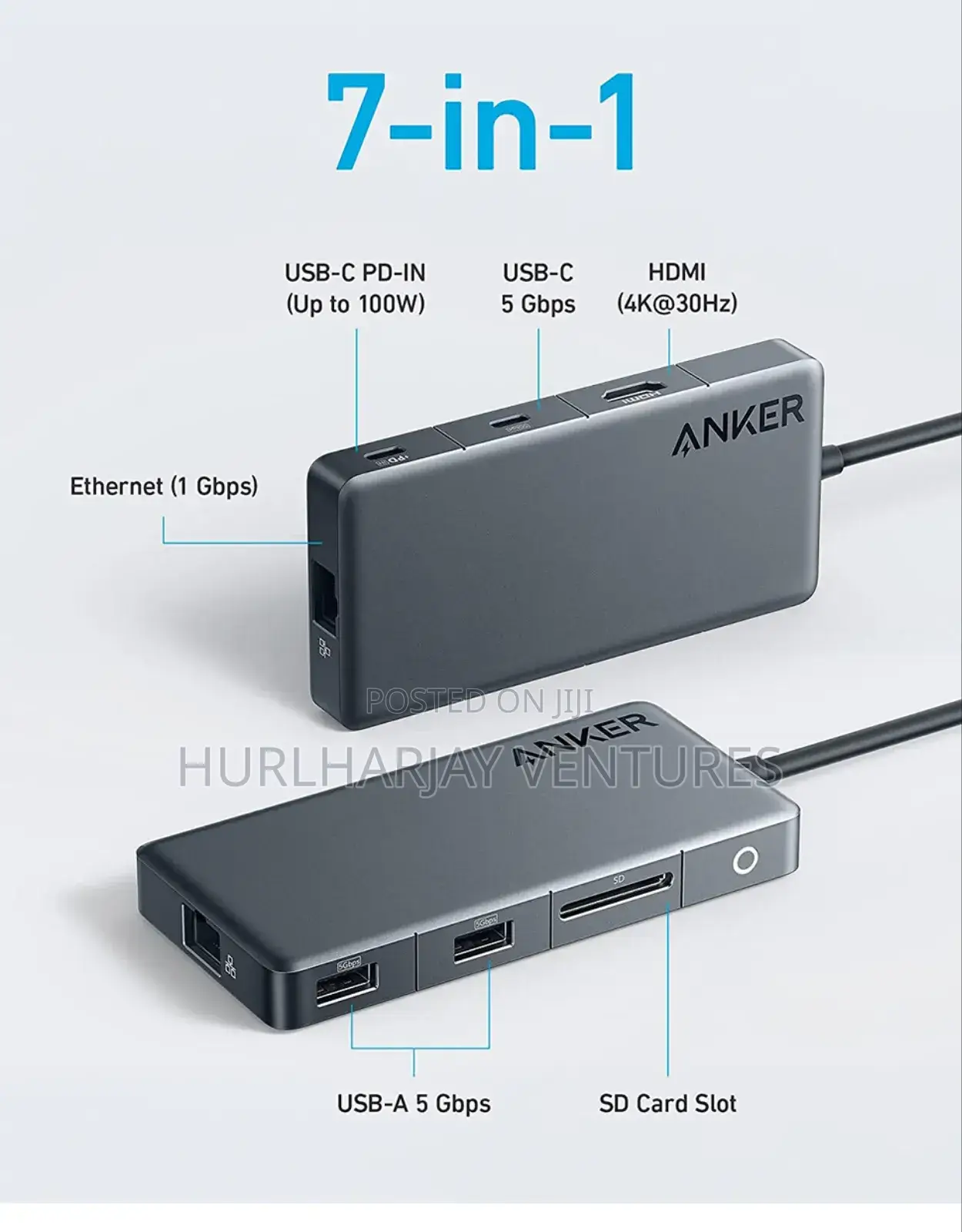 Anker 341 Usbc Hub (7-in-1) With Lan Support