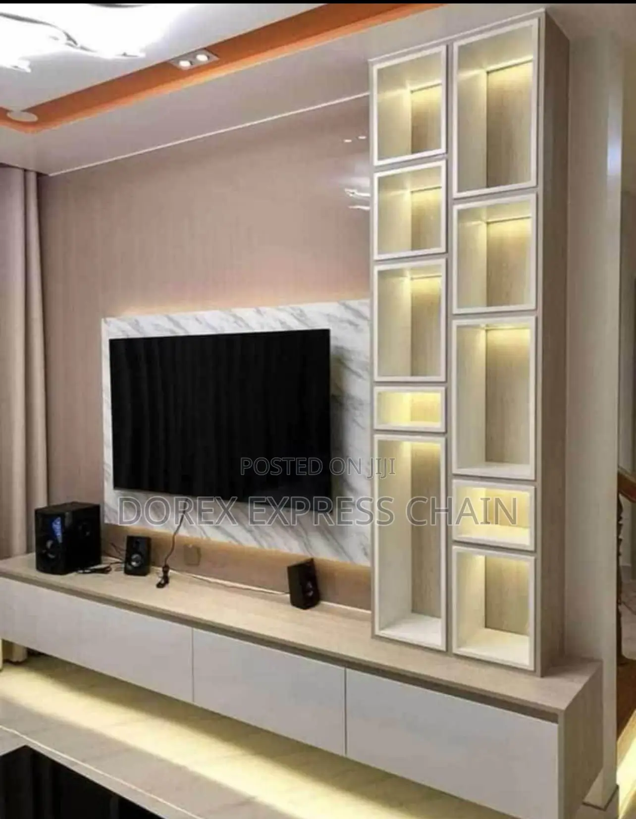 Dorex Floating Entertainment Stand With Adjustable Design