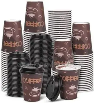 50 Pieces Disposable Coffee Cup With Cover (Big)
