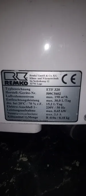 Dehumidifier Remko 32 Lts,Remove Mist,Waiters,Odours