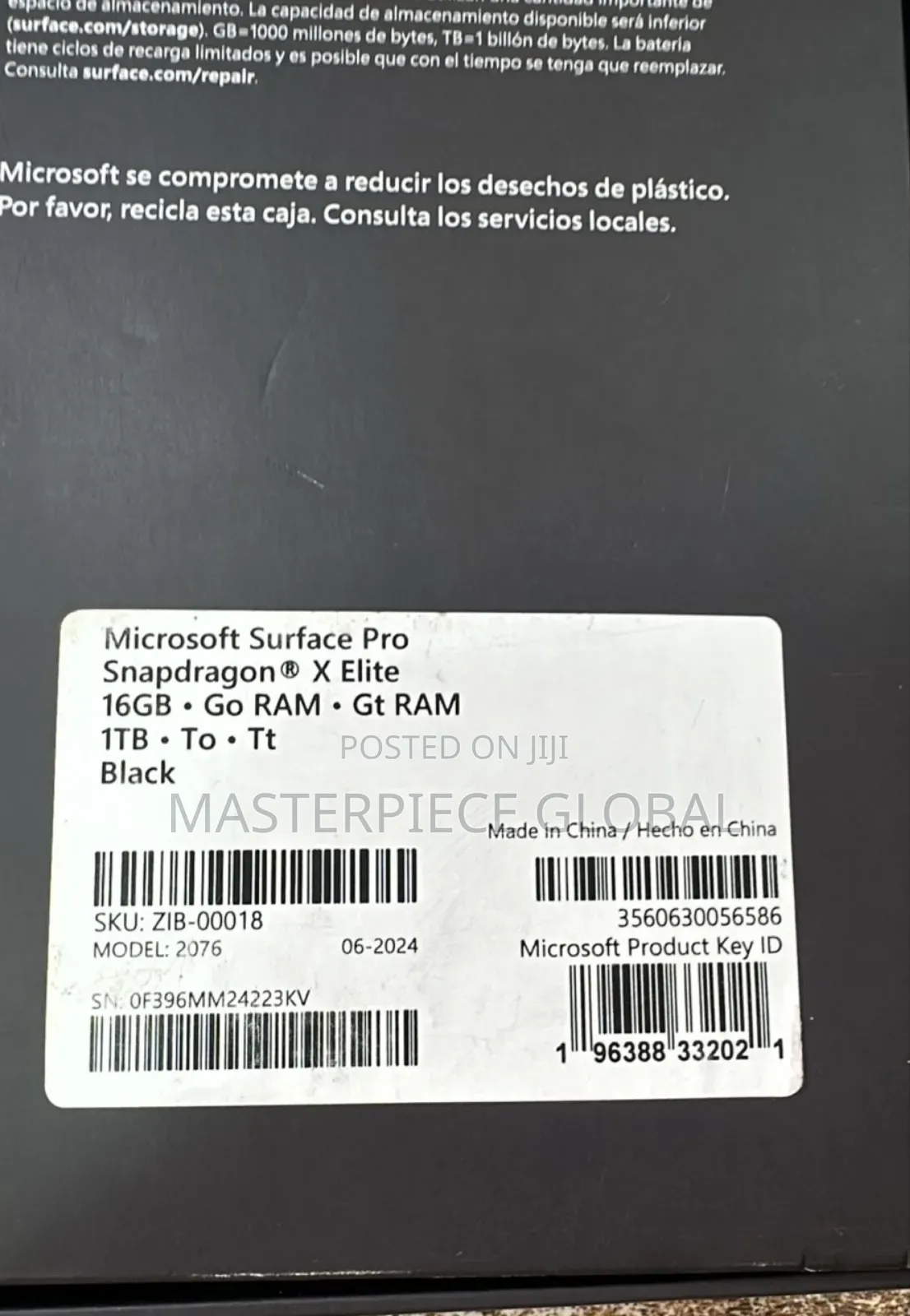 New Microsoft Surface Pro 11th Edition, a Copilot+ PC 16GB Intel SSD 1T