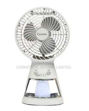 Century 8" Rechargeable Table/Desk Fan With LED Light