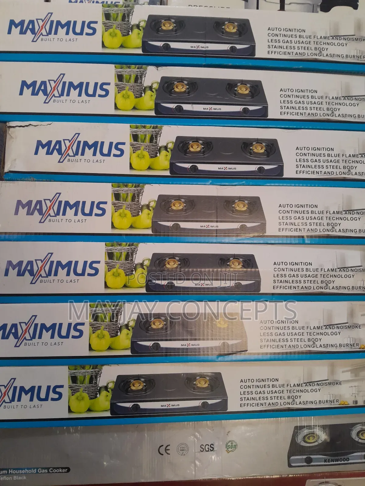 Maximus Stainless Quality Double Table Gas Burner-Automatic