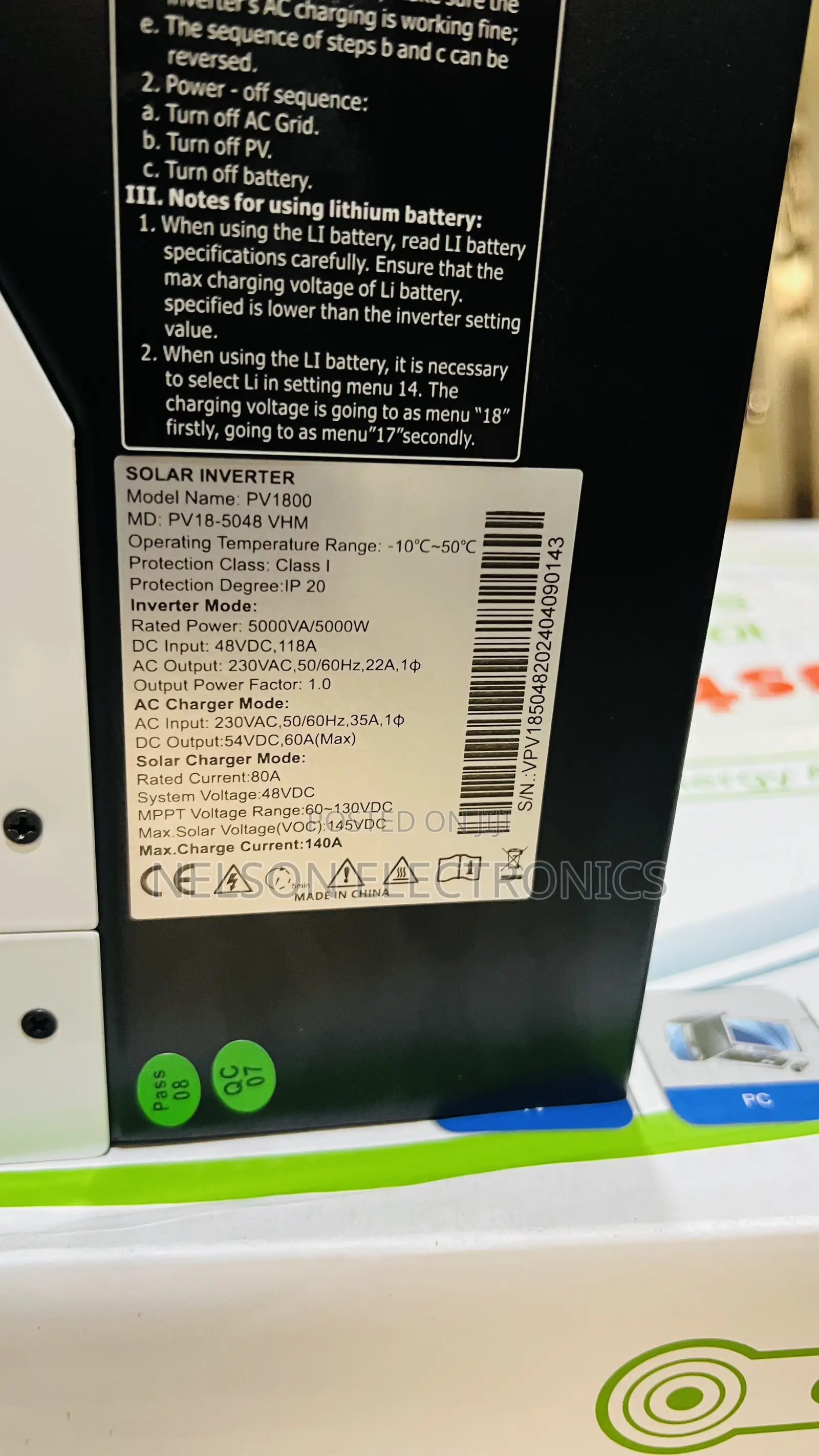 Must 5kva 48v Hybrid Inverter With80a MPPT Charge Controller