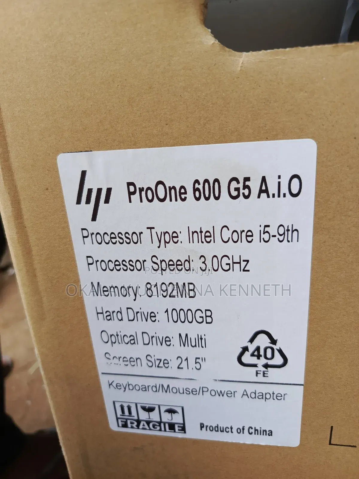 New Desktop Computer HP ProOne 600 8GB Intel Core i5 HDD 1T