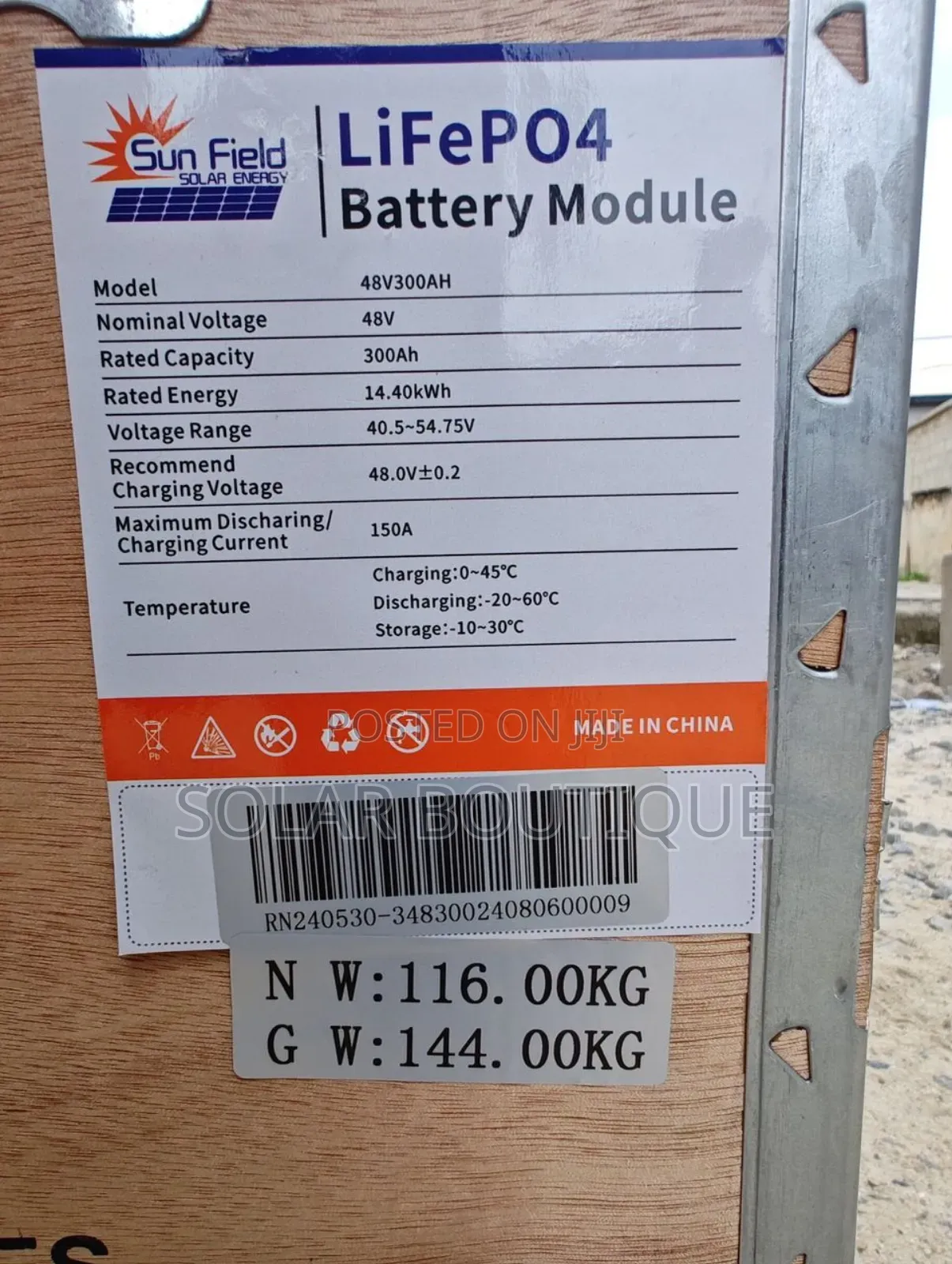 14.40kwh 300ah Sunfield Lithium Battery