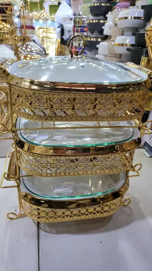 Quality 3in1 Gold and White Serving Dishes With Stand