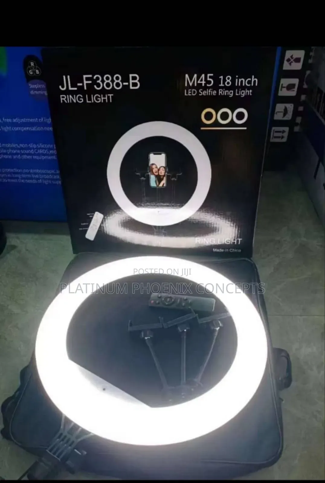 18 Inches Rechargeable Ringlight With Mirror and Batteries