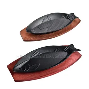 Cast Iron Chinese Sizzling Hot Plate Fish Design 