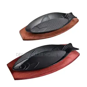 Fish Design Cast Iron Chinese Sizzling Hot Plate