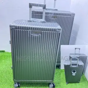 Grey Luggage With Smooth Spinner Wheels