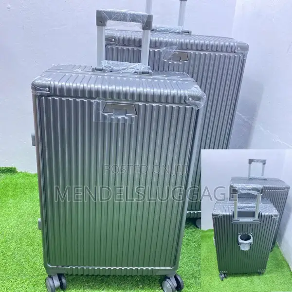 Grey Luggage With Smooth Spinner Wheels