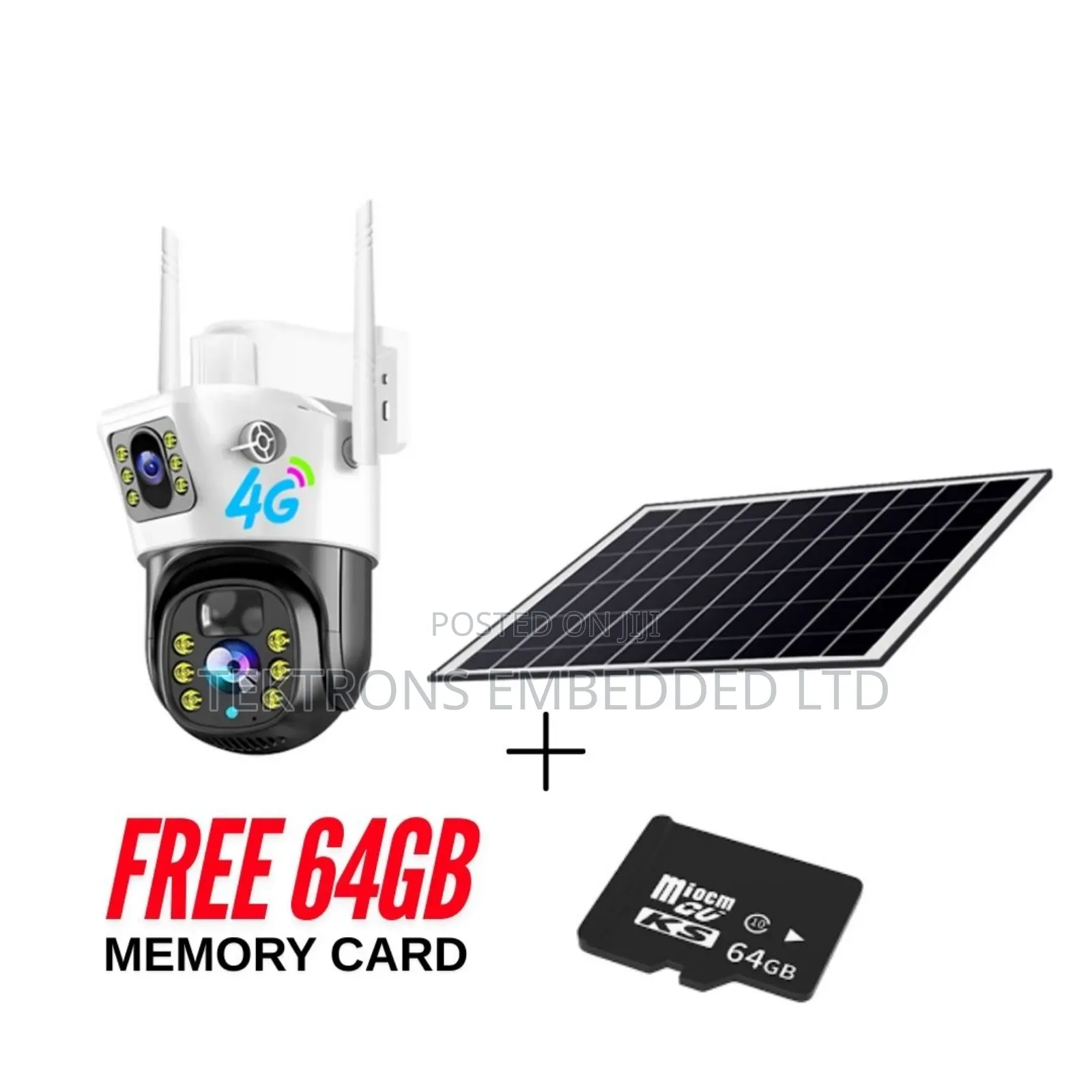 Double Lens Solar PTZ Wireless CCTV Plus Free Memory Card