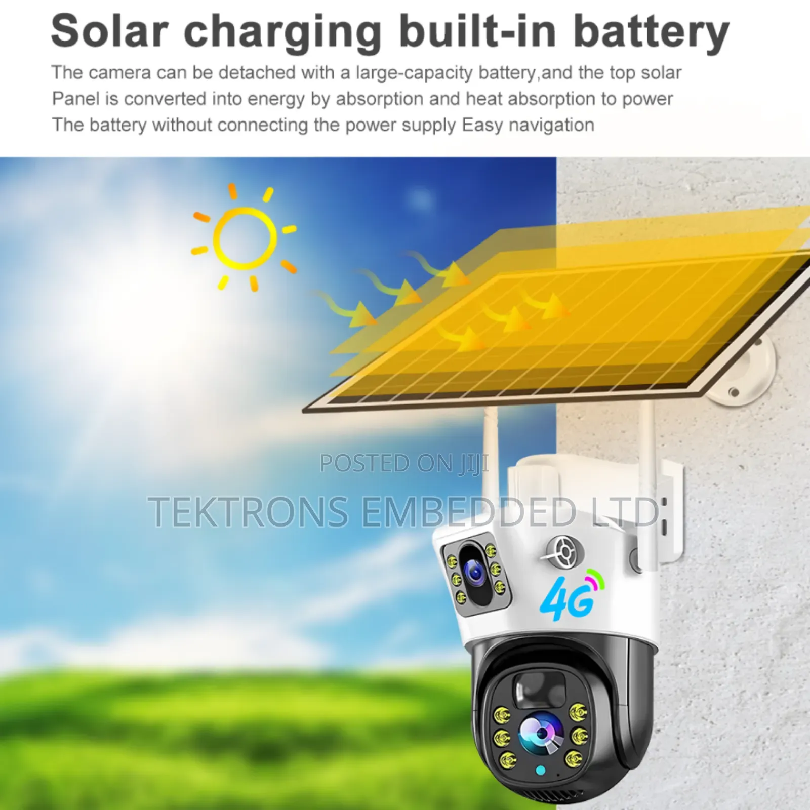 Double Lens Solar PTZ Wireless CCTV Plus Free Memory Card