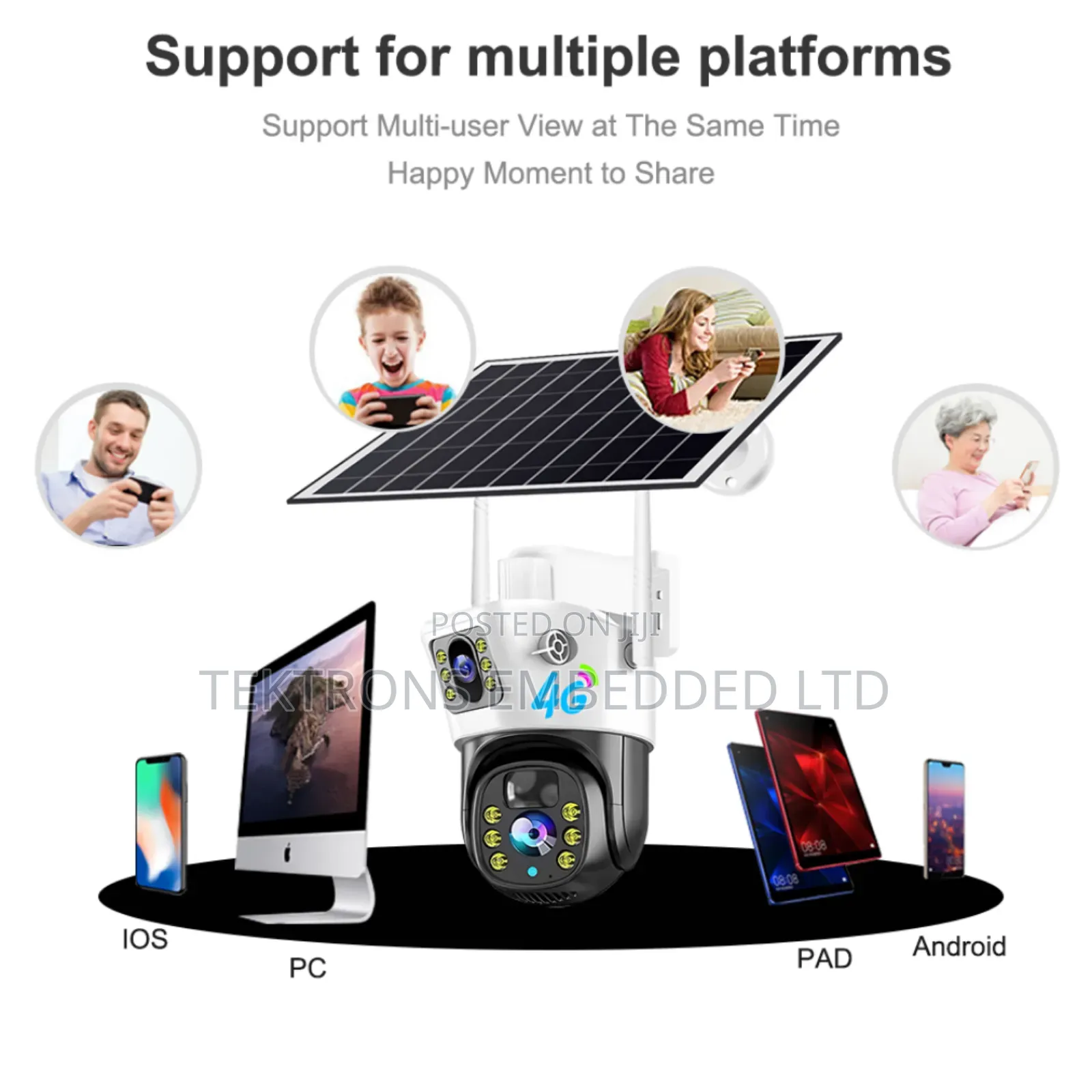 Double Lens Solar PTZ Wireless CCTV Plus Free Memory Card