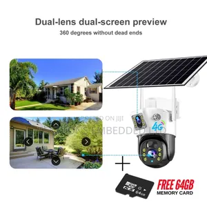 Double Lens Solar PTZ Wireless CCTV Plus Free Memory Card