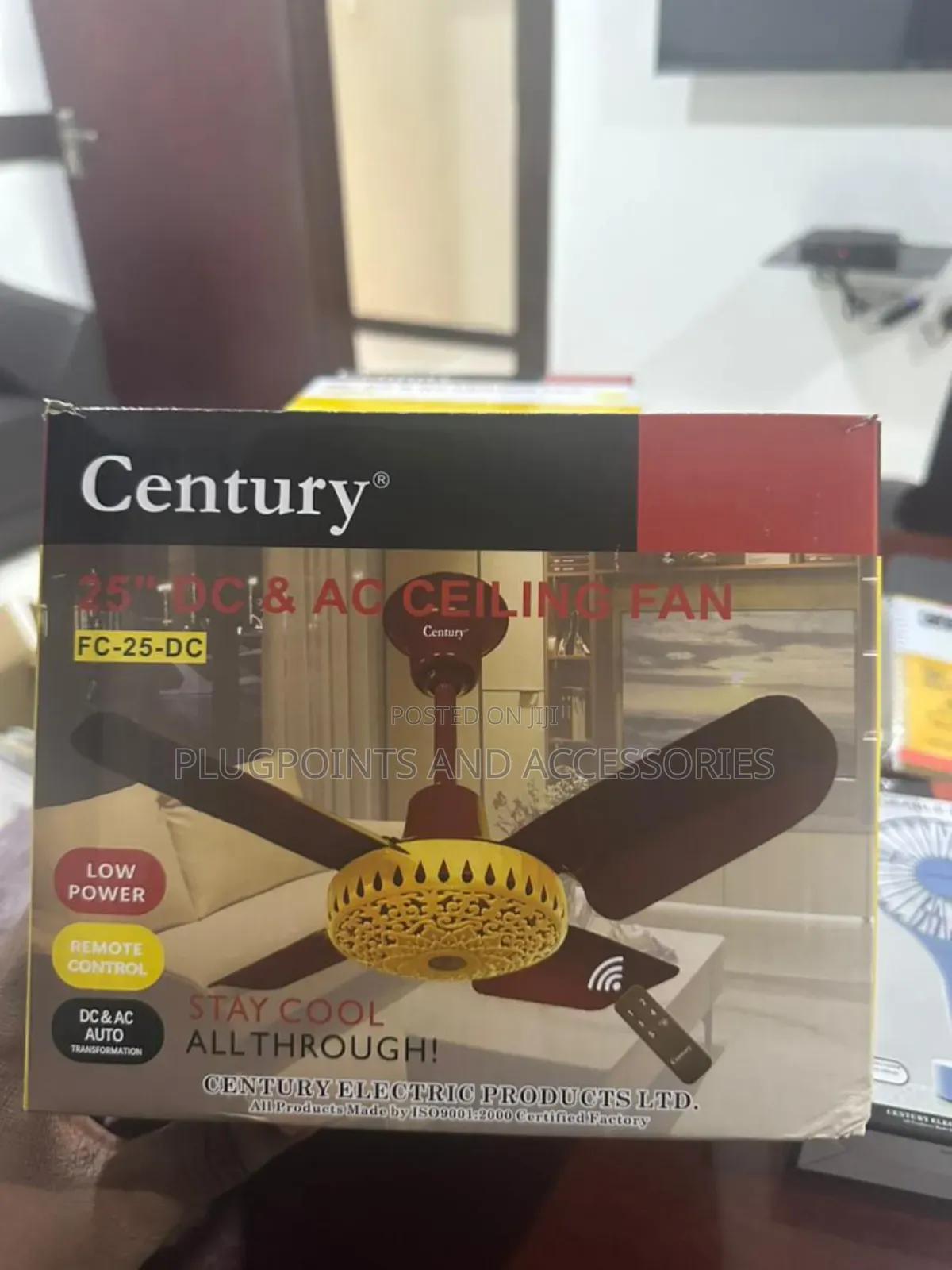 Century Low Power Short Blade Ceiling Fan -With Remote