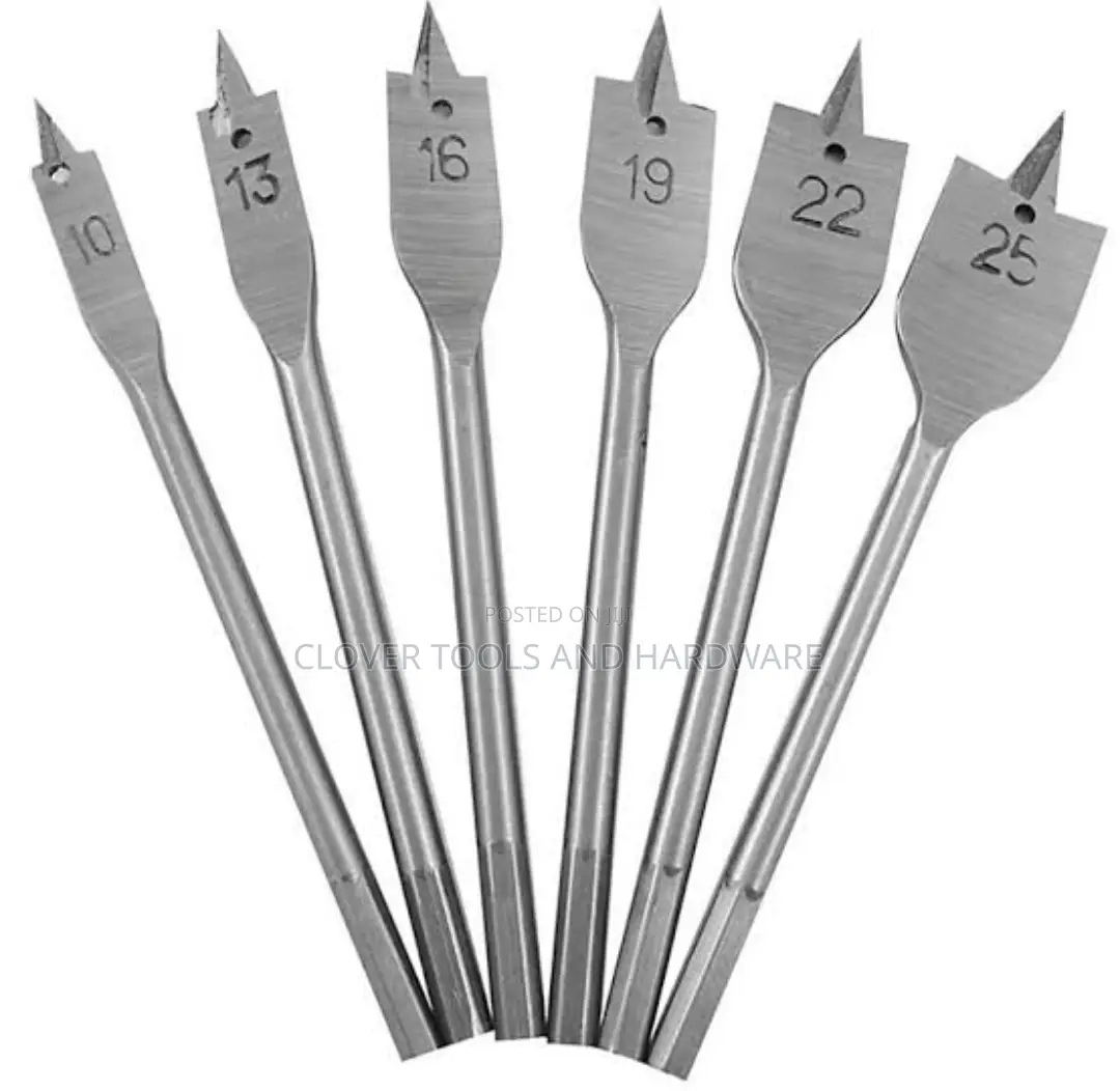 6pcs Hex Shank Spade Bits Flat Boring Bit Wood Drill Bit