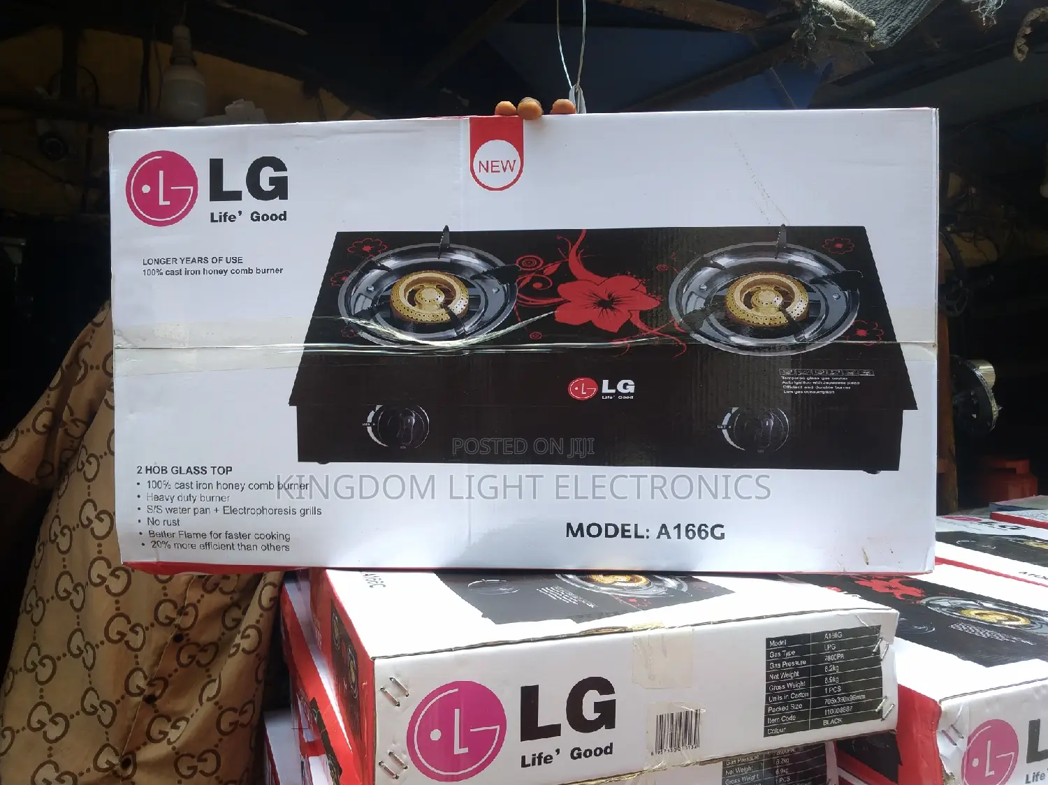 LG Table Stove Gas Cooker 2 Burners Unit