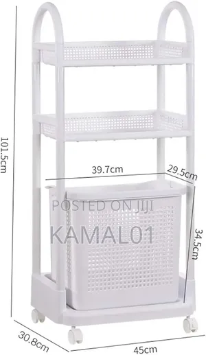 3-Tier Laundry Rolling Hamper Basket Butler Car