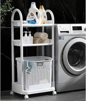 3-Tier Laundry Rolling Hamper Basket Butler Car