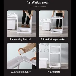 3-Tier Laundry Rolling Hamper Basket Butler Car
