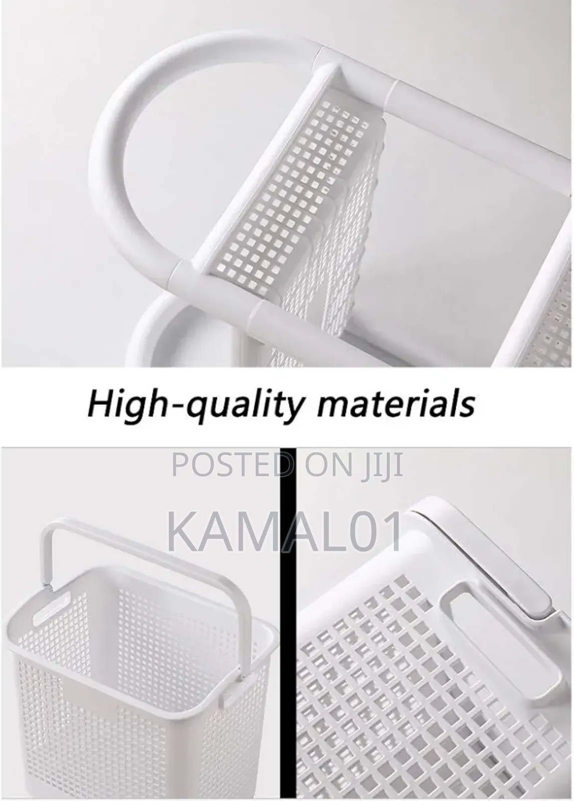 3-Tier Laundry Rolling Hamper Basket Butler Car