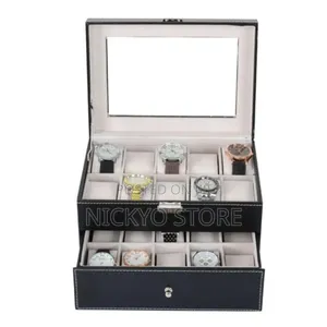 20 Slots Leather Watch Boxes Case