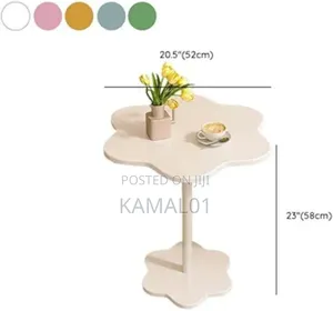 Modern Wood End Table Flower Shape Side Table