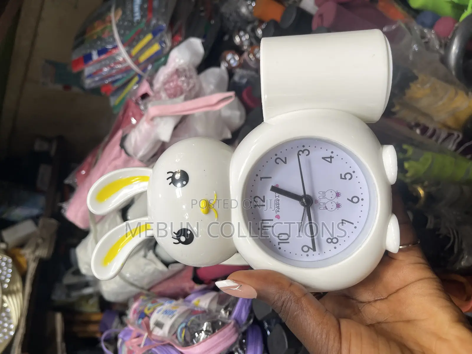 Rabbit Alarm Clock With Pen Storage