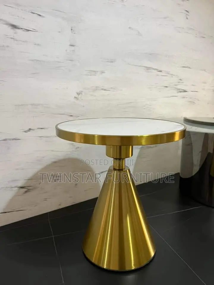 Modern Marble Top Metal Side Stools
