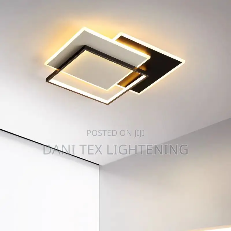 Modern Round Square LED Chandelier Simple Dimming Ceiling