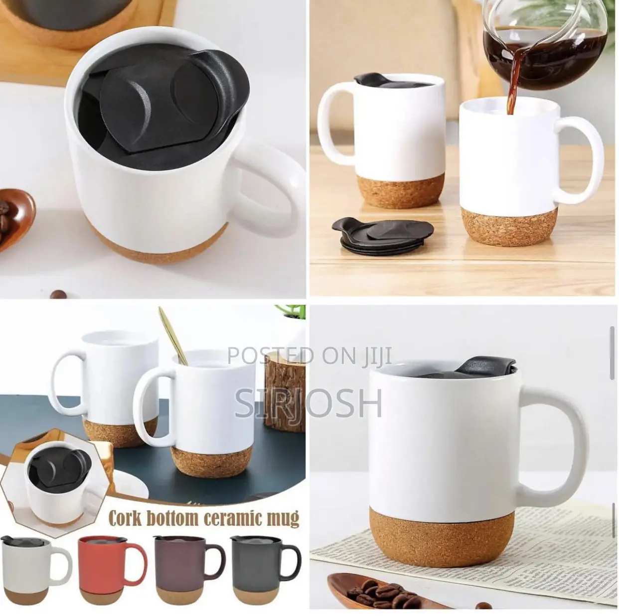 UNIQUE 400ml Ceramic Mug With Cork Bottom