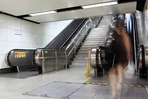 Escalator Stairs in Station