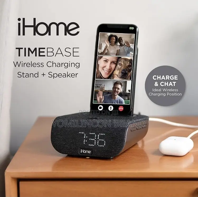 Ihome Timebase Wireless Charging Stand + Speaker