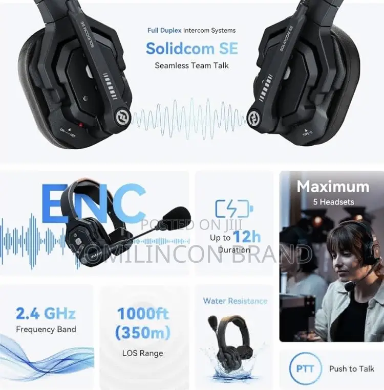 Hollyland Solidcom SE Full Duplex 4-Users ENC Headset