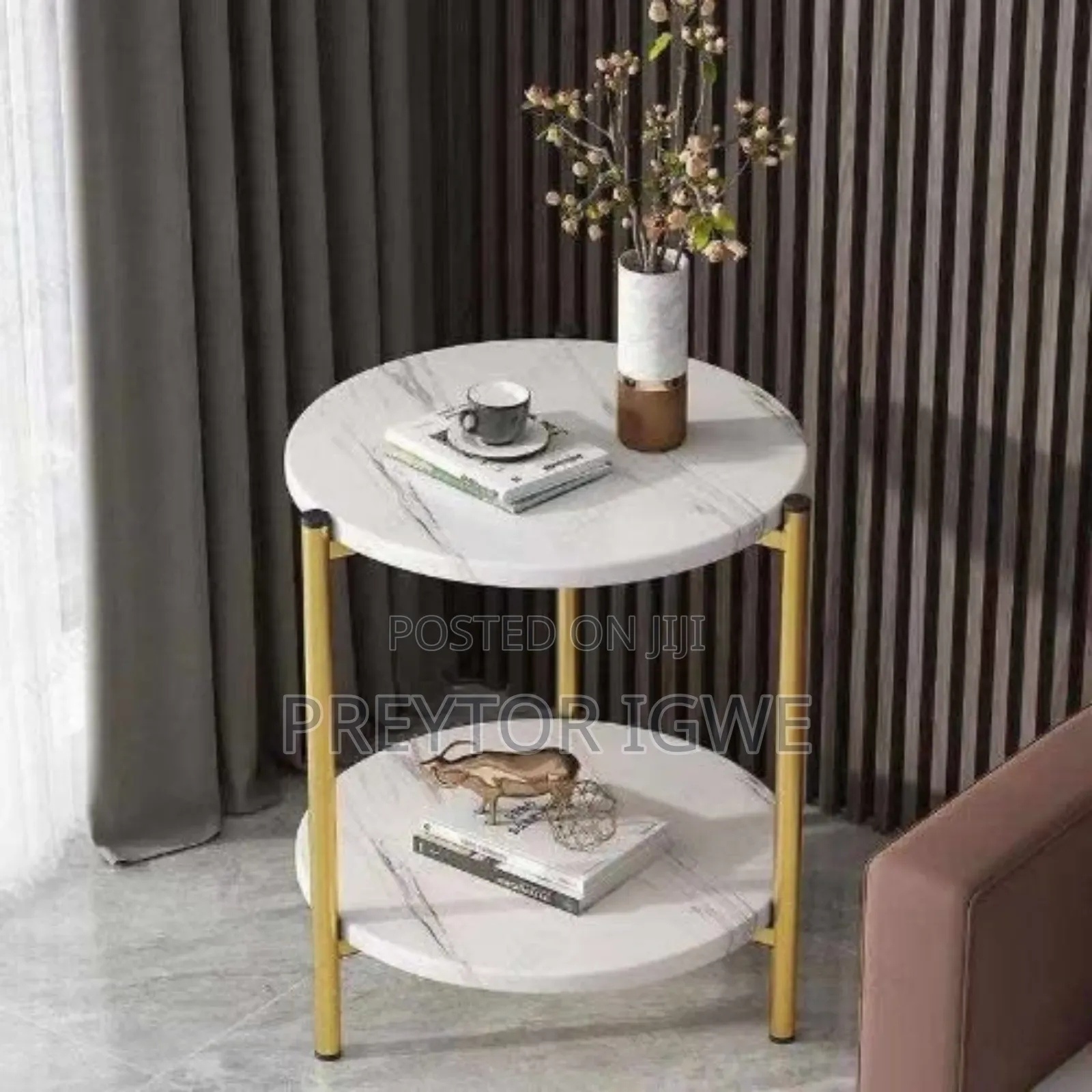 Double Layer Marble Side Stool