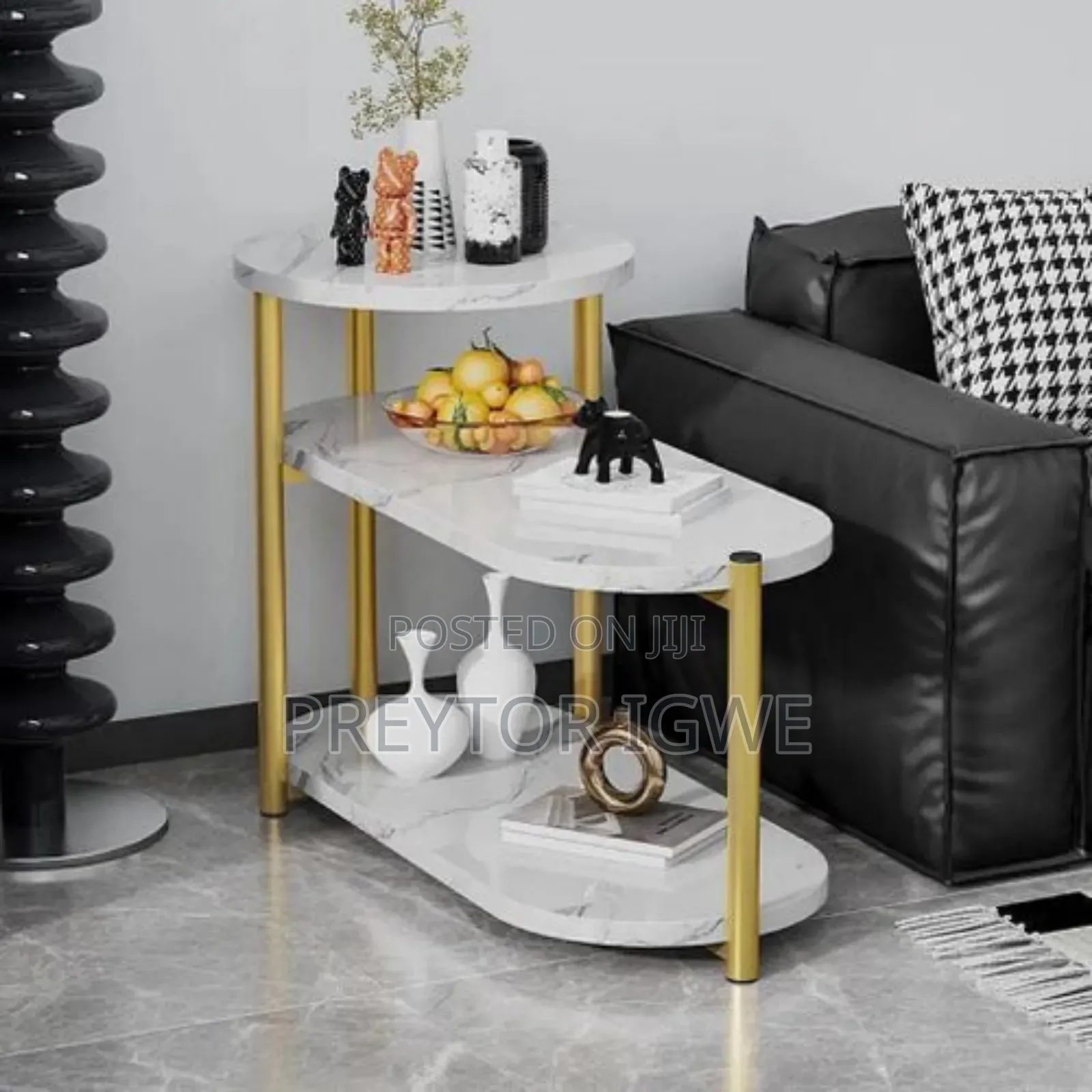 Beautiful Marble Side Stool, 3 Layers