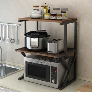 3-Tier Microwave Oven Rack With Shelf for Kitchen