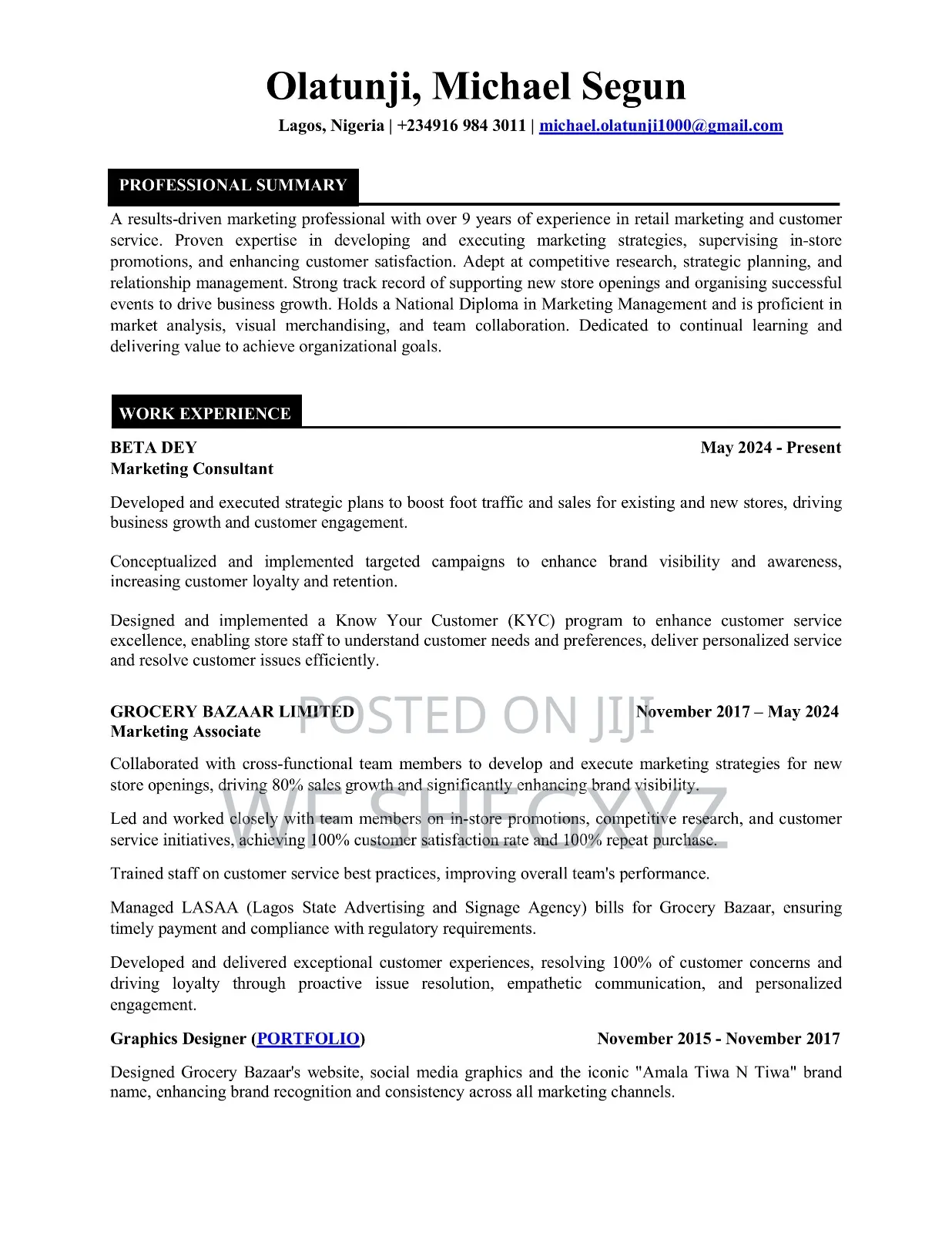 Customer Service Representative/ Brand Manager