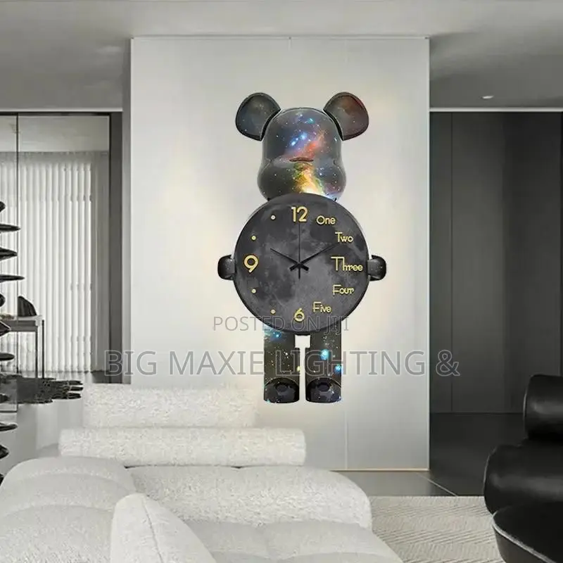 LED Bear Wall Clock Unique Luxurious Wall Light Clock