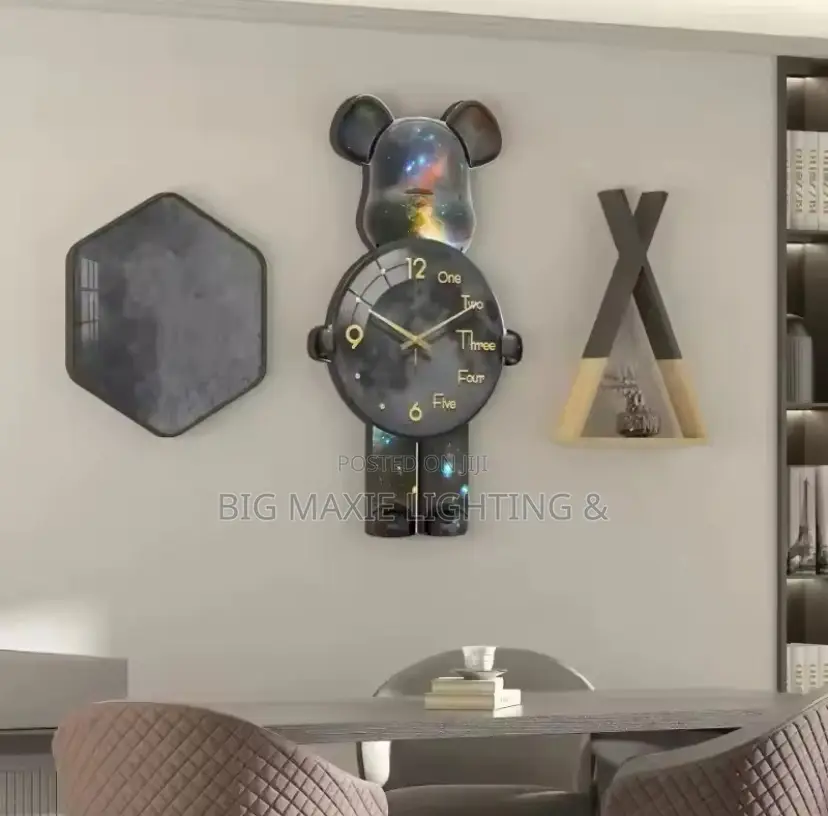 LED Bear Wall Clock Unique Luxurious Wall Light Clock